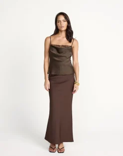 Lilou Maxi Skirt (Chocolate)*CHARCOAL Outlet