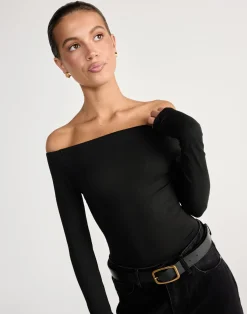 Liora Long Sleeve Top (Black)*CHARCOAL CLOTHING Clearance