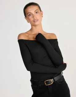 Liora Long Sleeve Top (Black)*CHARCOAL CLOTHING Clearance