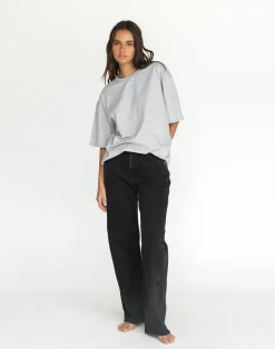 Luca Oversized Tee (Grey Marle)*CHARCOAL New