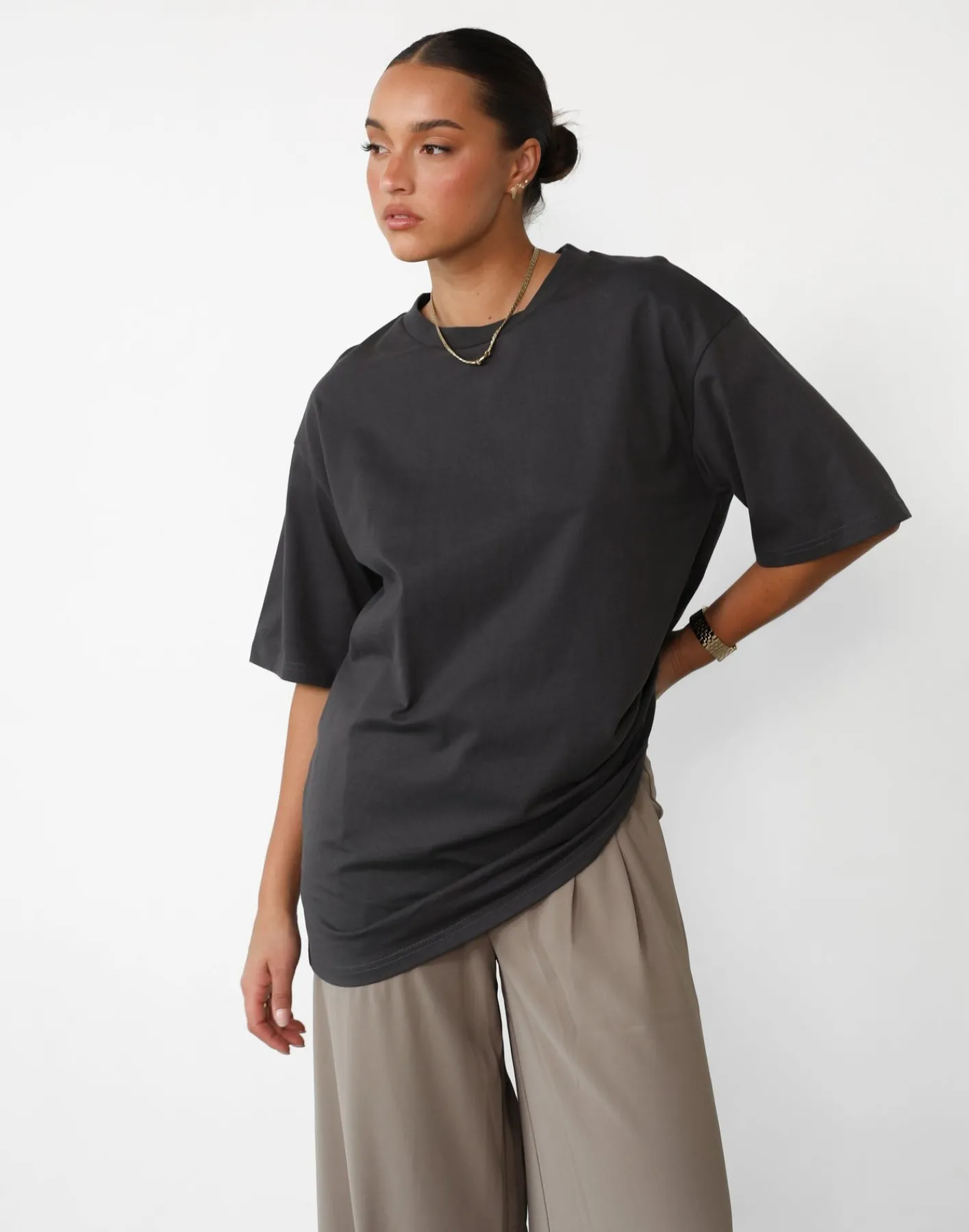Luca Oversized Tee (Slate)*CHARCOAL Best