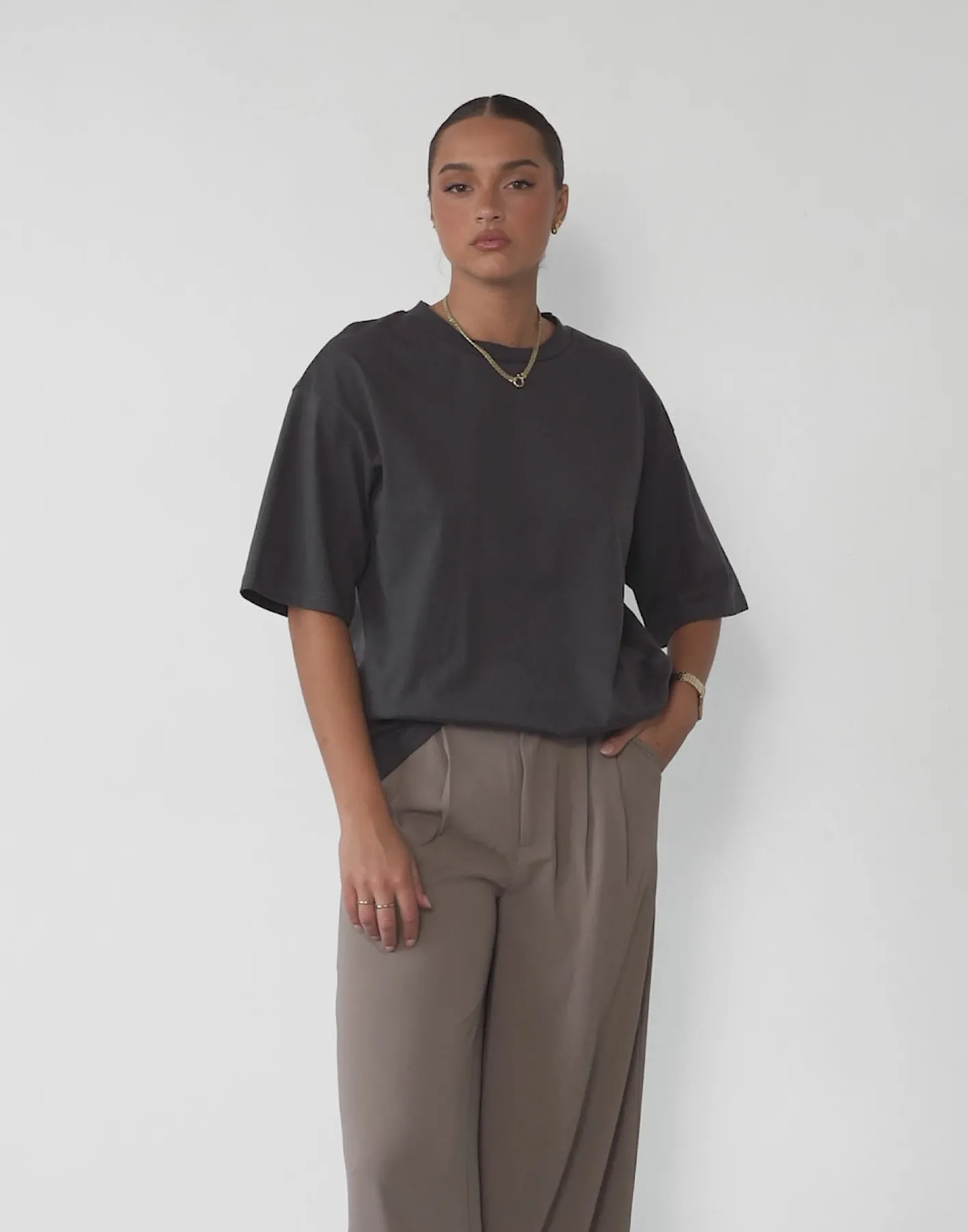 Luca Oversized Tee (Slate)*CHARCOAL Best