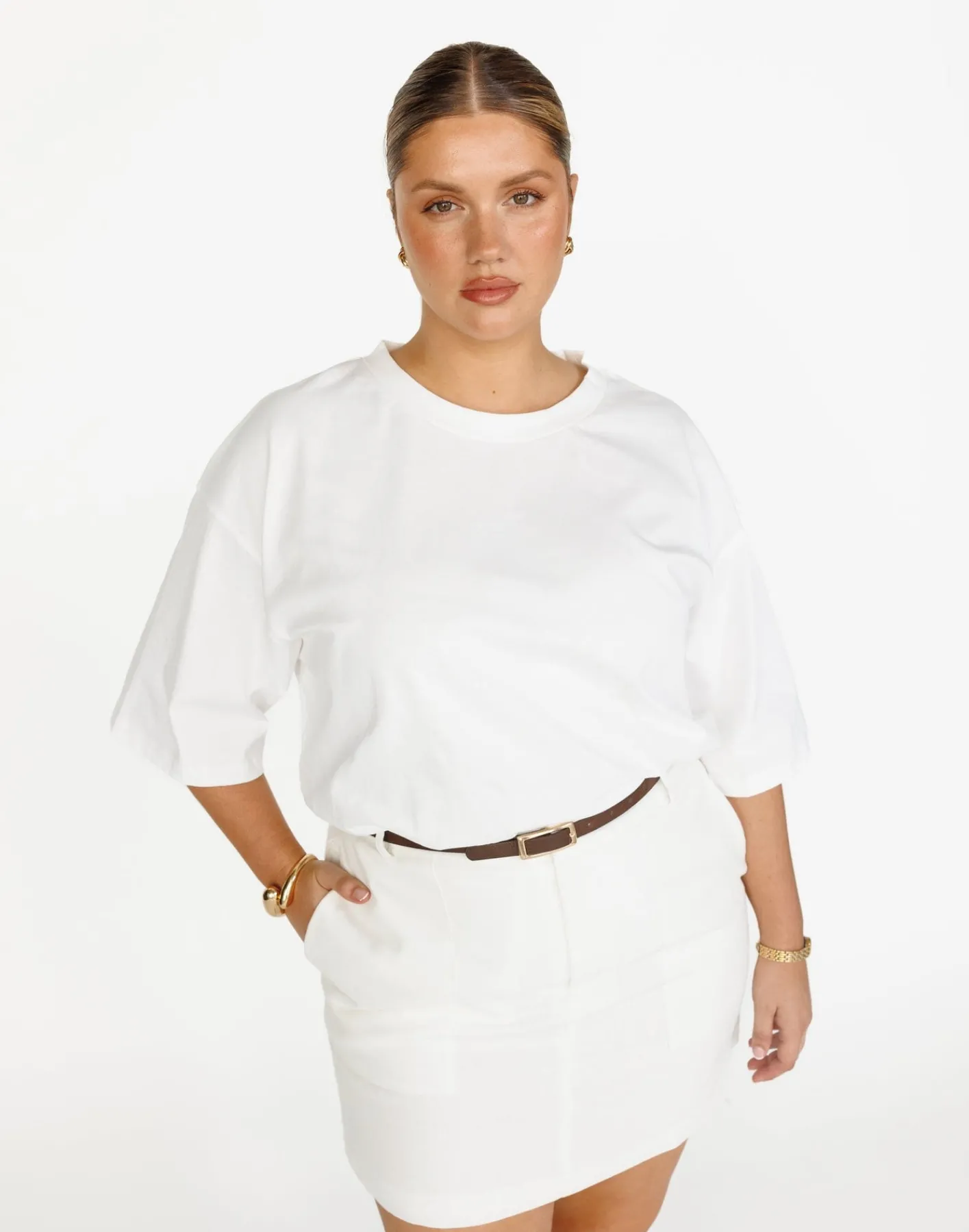 Luca Oversized Tee (White)*CHARCOAL Best
