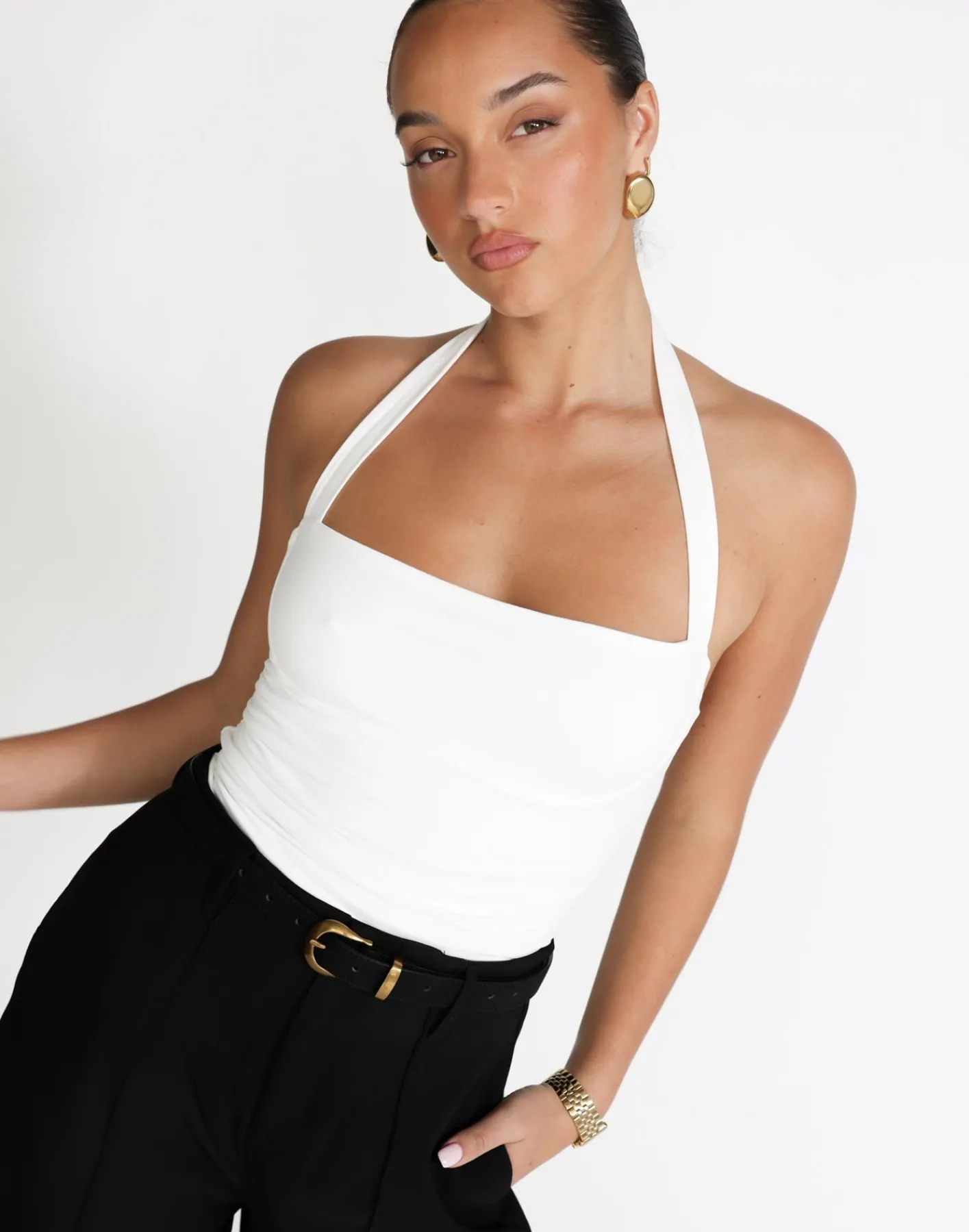 Luisa Top (White)*CHARCOAL Clearance