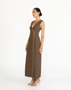Luiza Maxi Dress (Coffee)*CHARCOAL Best