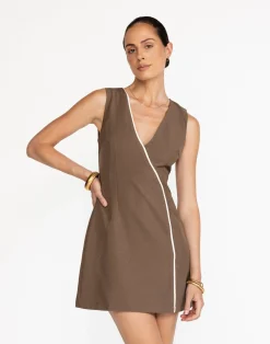 Luiza Mini Dress (Coffee)*CHARCOAL Fashion