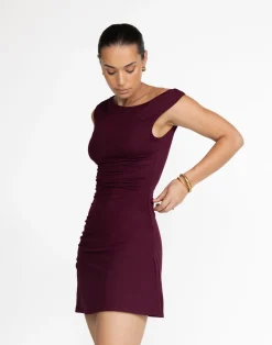 Lulu Mini Dress (Plum)*CHARCOAL New