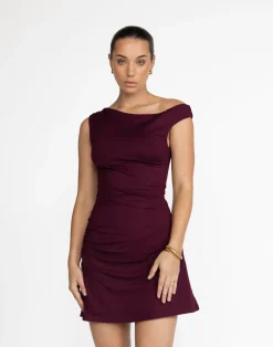 Lulu Mini Dress (Plum)*CHARCOAL New