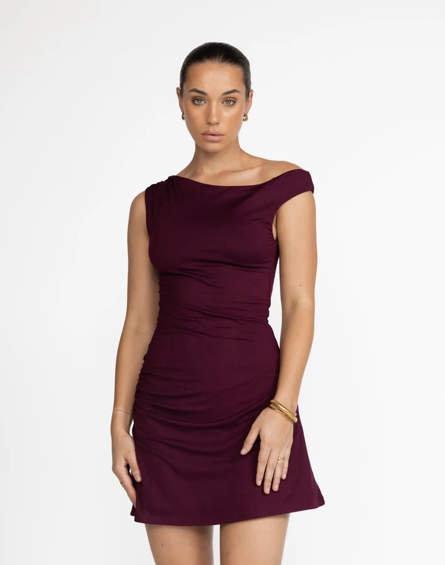 Lulu Mini Dress (Plum)*CHARCOAL New