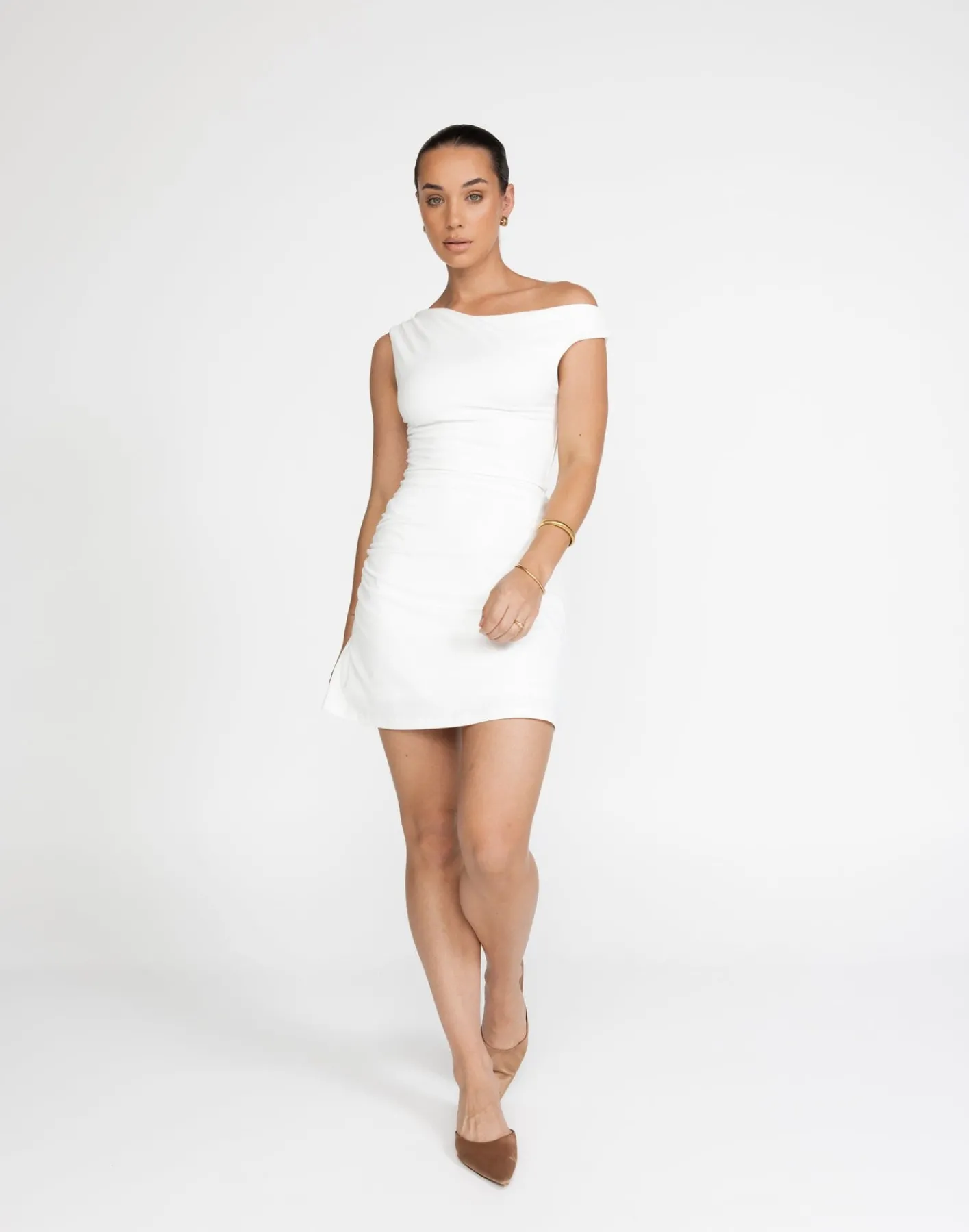 Lulu Mini Dress (White)*CHARCOAL Hot