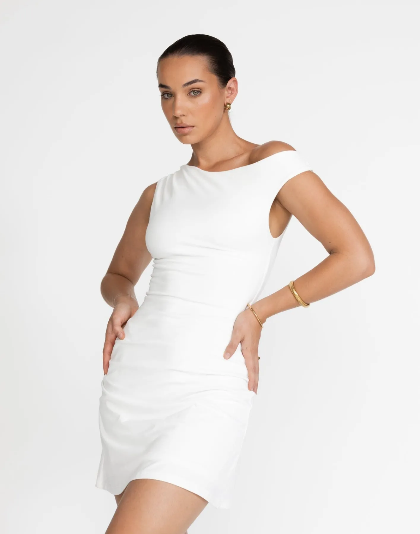 Lulu Mini Dress (White)*CHARCOAL Hot