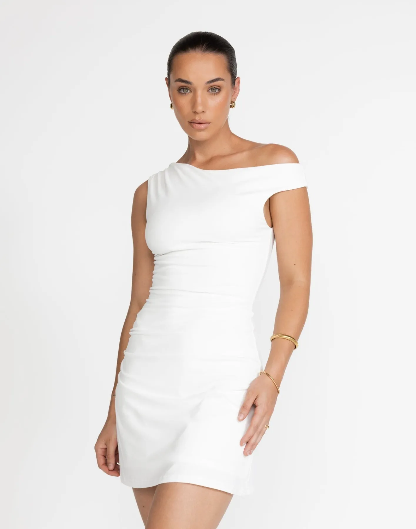 Lulu Mini Dress (White)*CHARCOAL Hot