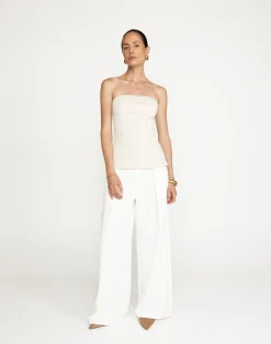 Madelaine Strapless Top (Oat)*CHARCOAL Clearance