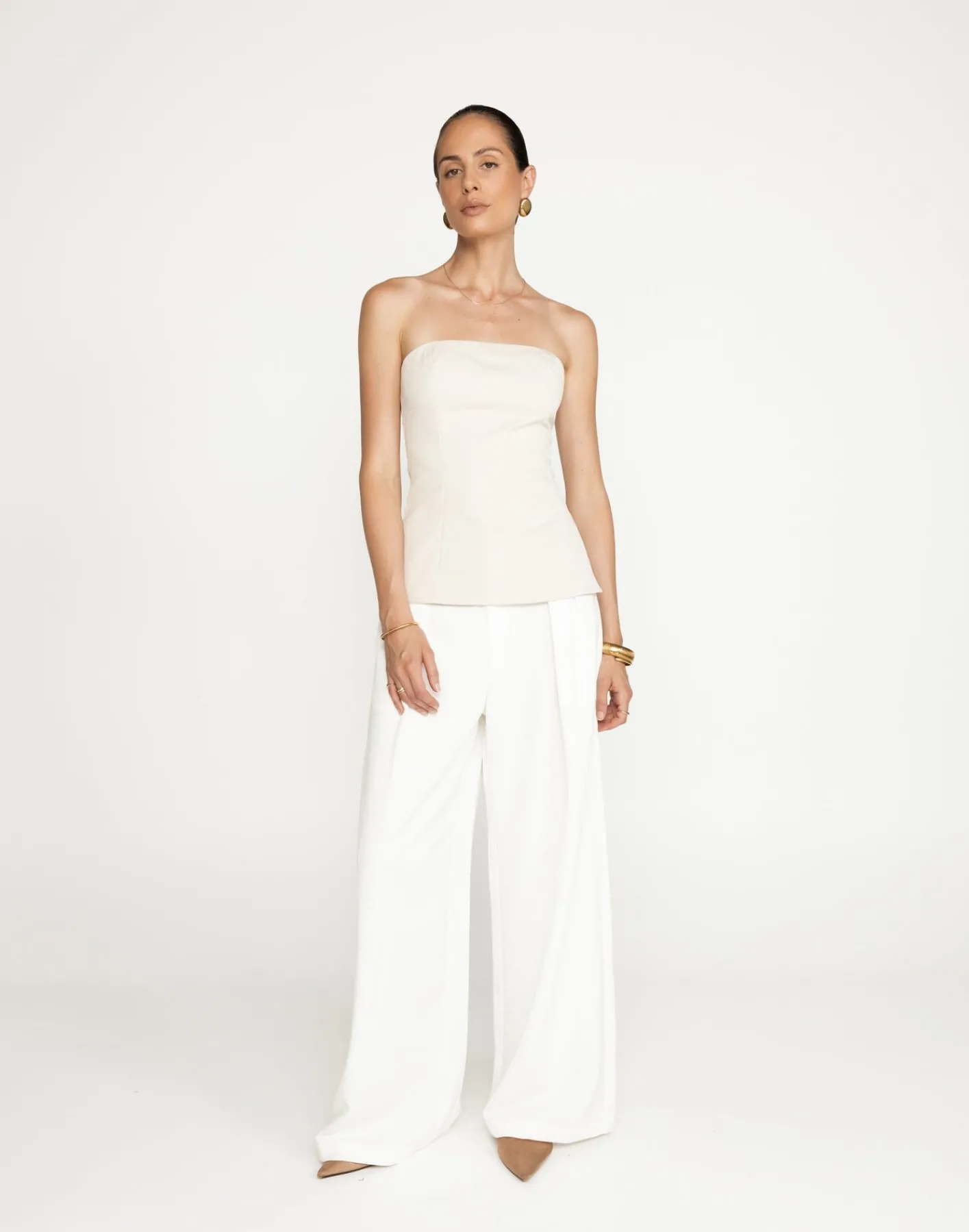 Madelaine Strapless Top (Oat)*CHARCOAL Clearance