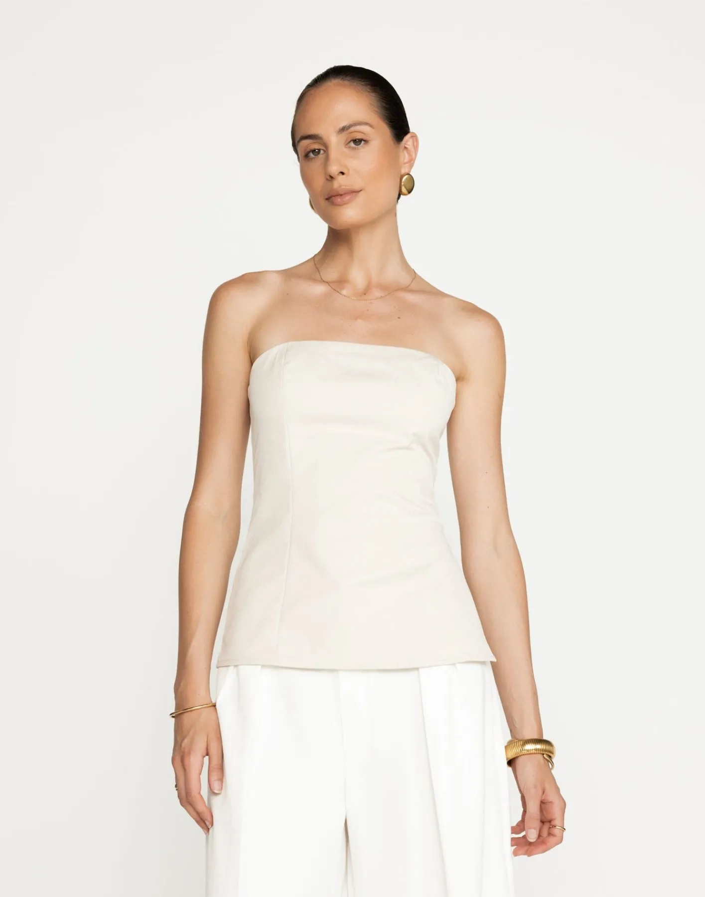 Madelaine Strapless Top (Oat)*CHARCOAL Clearance