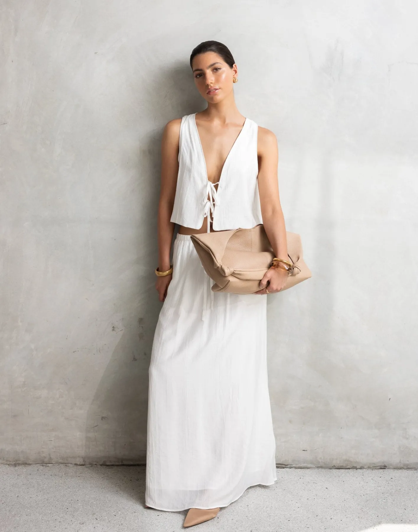 Madi Maxi Skirt (White)*CHARCOAL Outlet