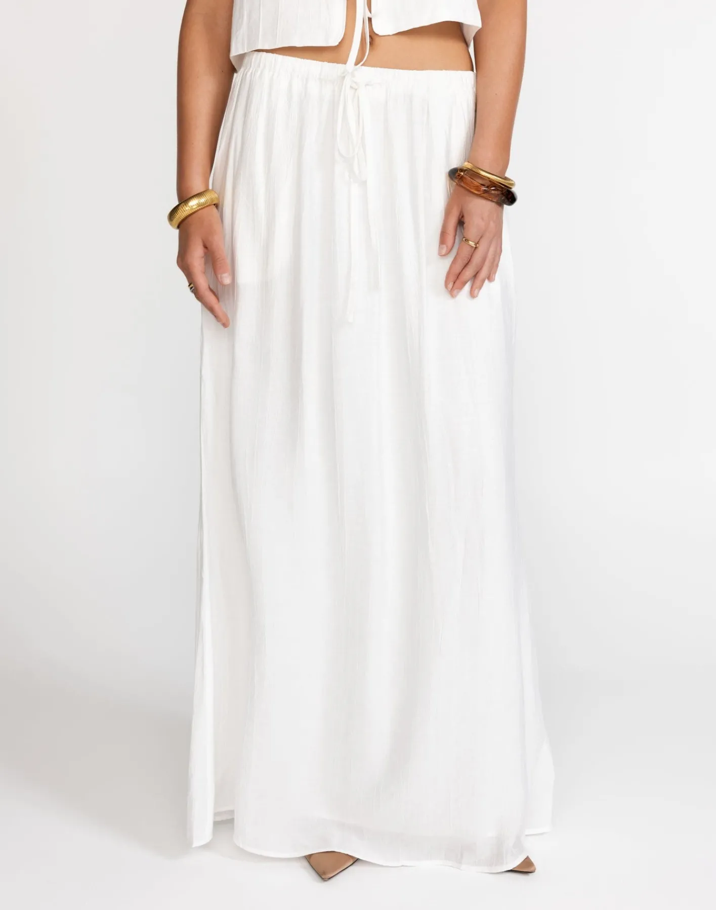 Madi Maxi Skirt (White)*CHARCOAL Outlet