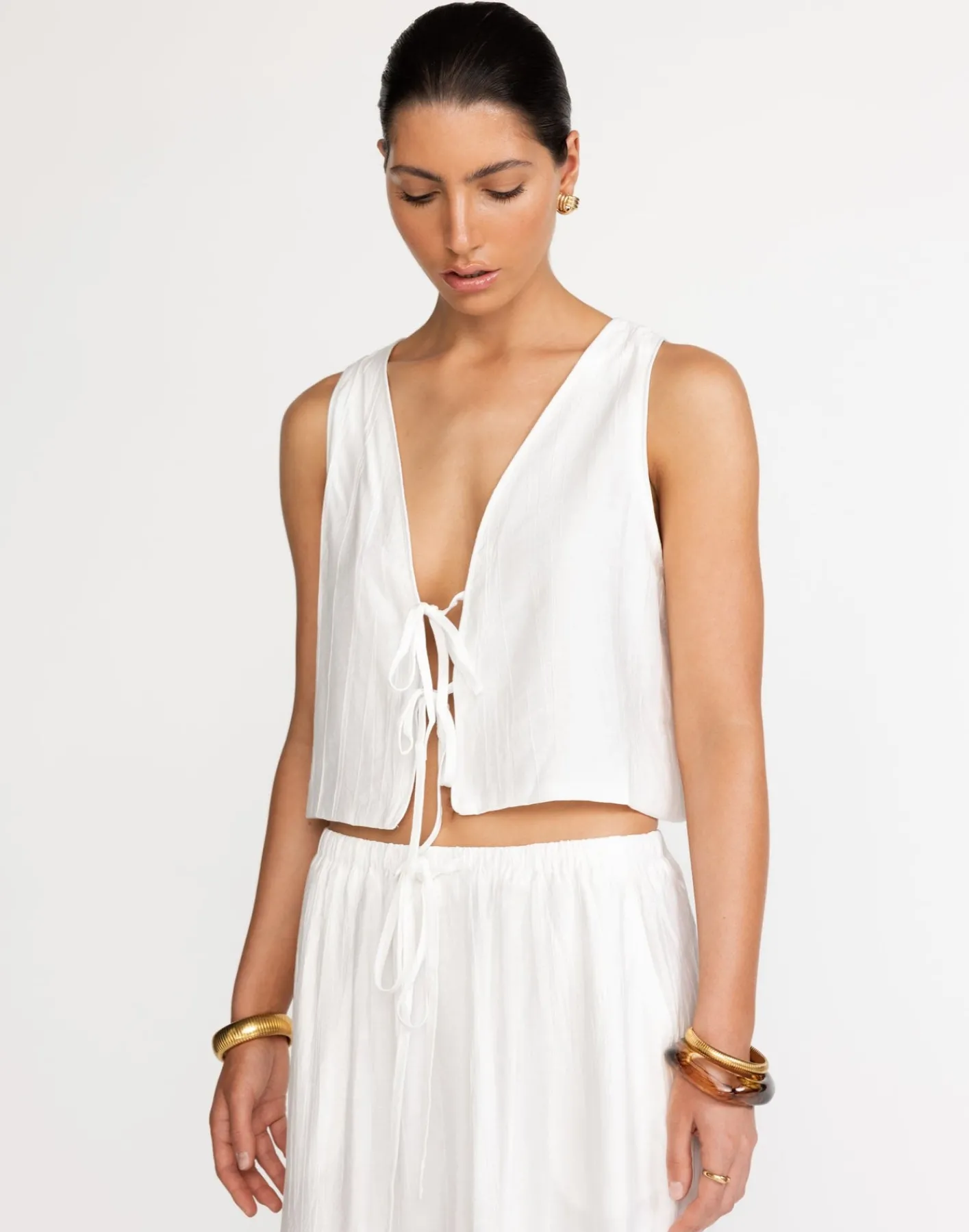 Madi Top (White)*CHARCOAL New