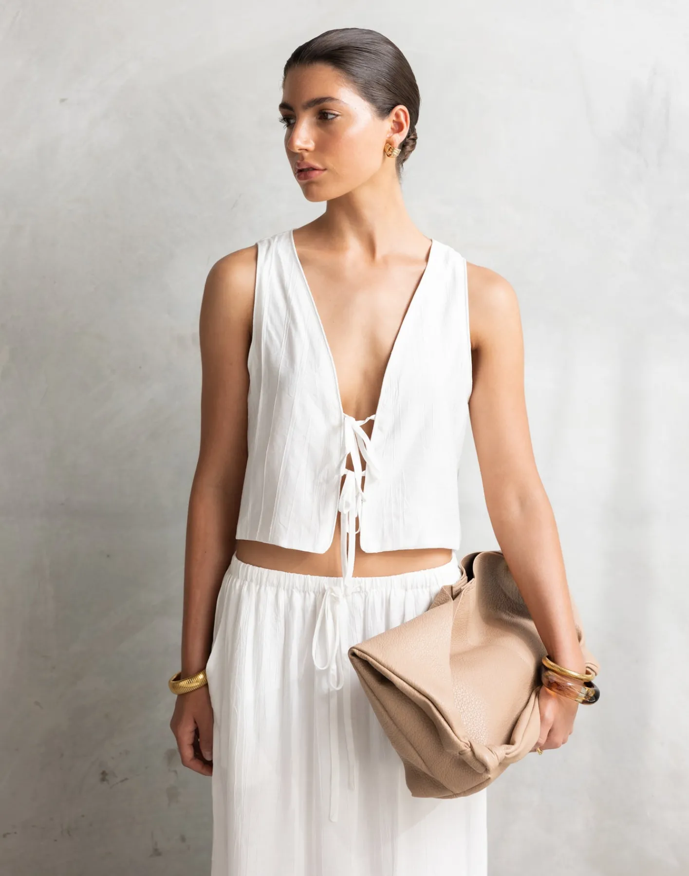Madi Top (White)*CHARCOAL New
