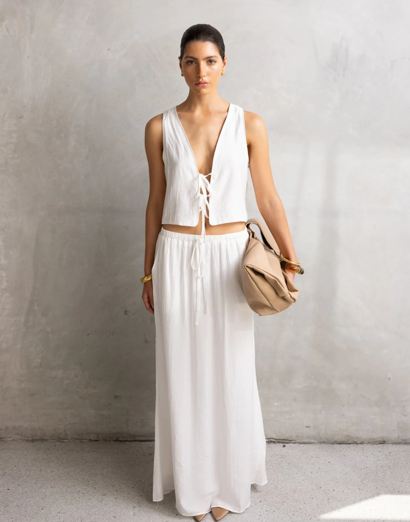 Madi Top (White)*CHARCOAL New