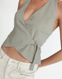 Malika Top (Seagrass)*CHARCOAL Clearance