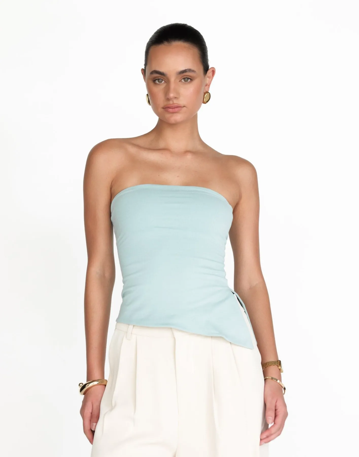 Monique Strapless Top (Azure)*CHARCOAL Clearance
