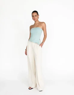 Monique Strapless Top (Azure)*CHARCOAL Clearance