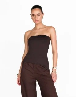 Monique Strapless Top (Chocolate)*CHARCOAL Fashion