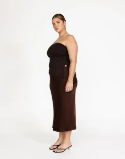 Monique Strapless Top (Chocolate)*CHARCOAL Fashion