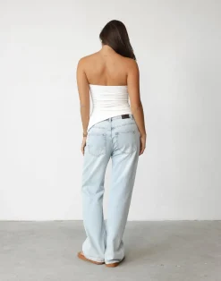 Monique Strapless Top (White)*CHARCOAL Hot