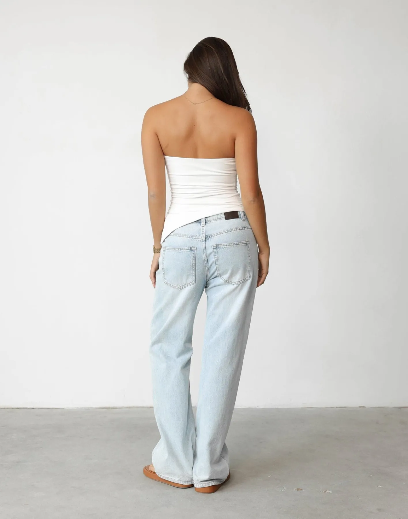 Monique Strapless Top (White)*CHARCOAL Hot