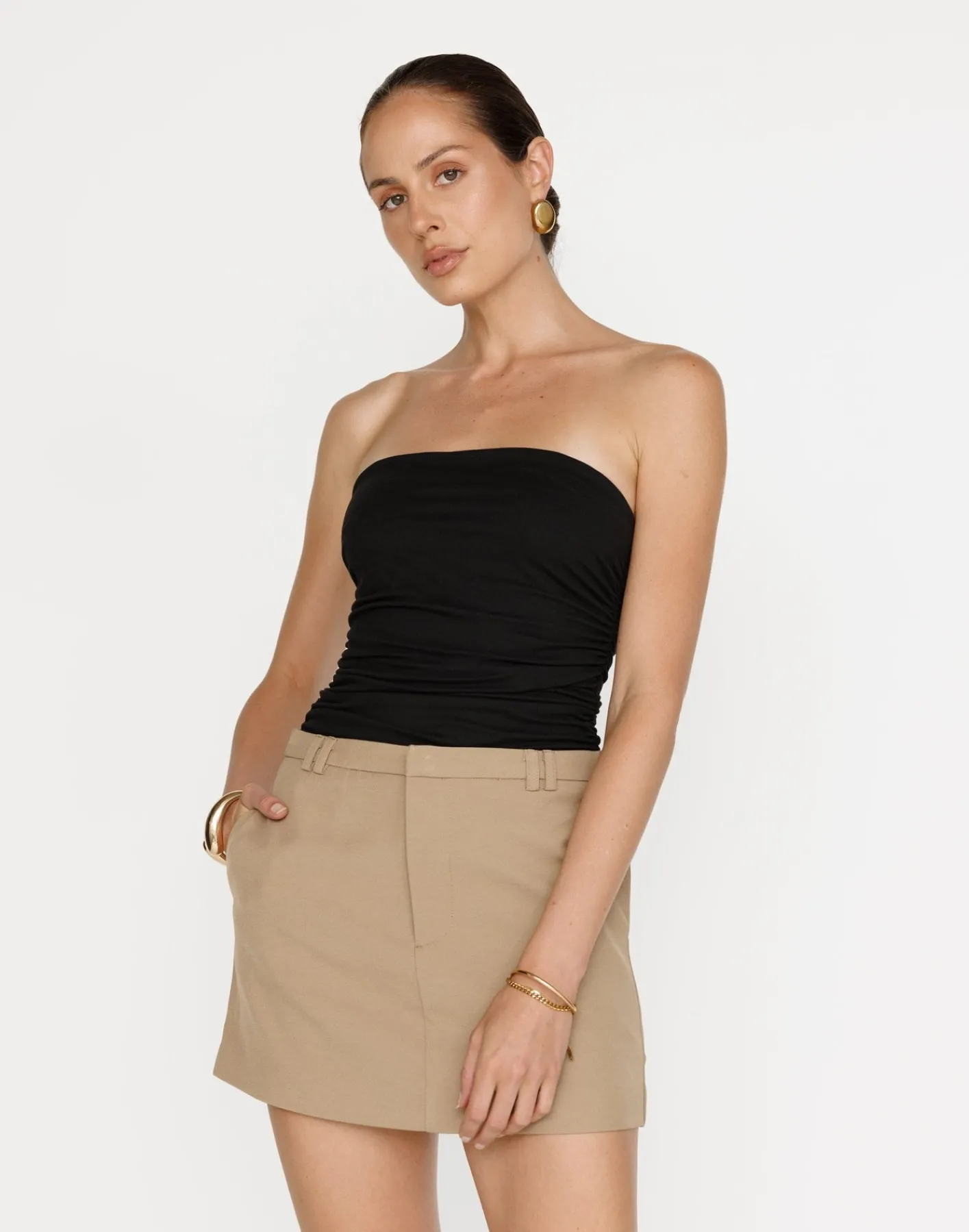 Nailah Mini Skirt (Hazelnut)*CHARCOAL Best