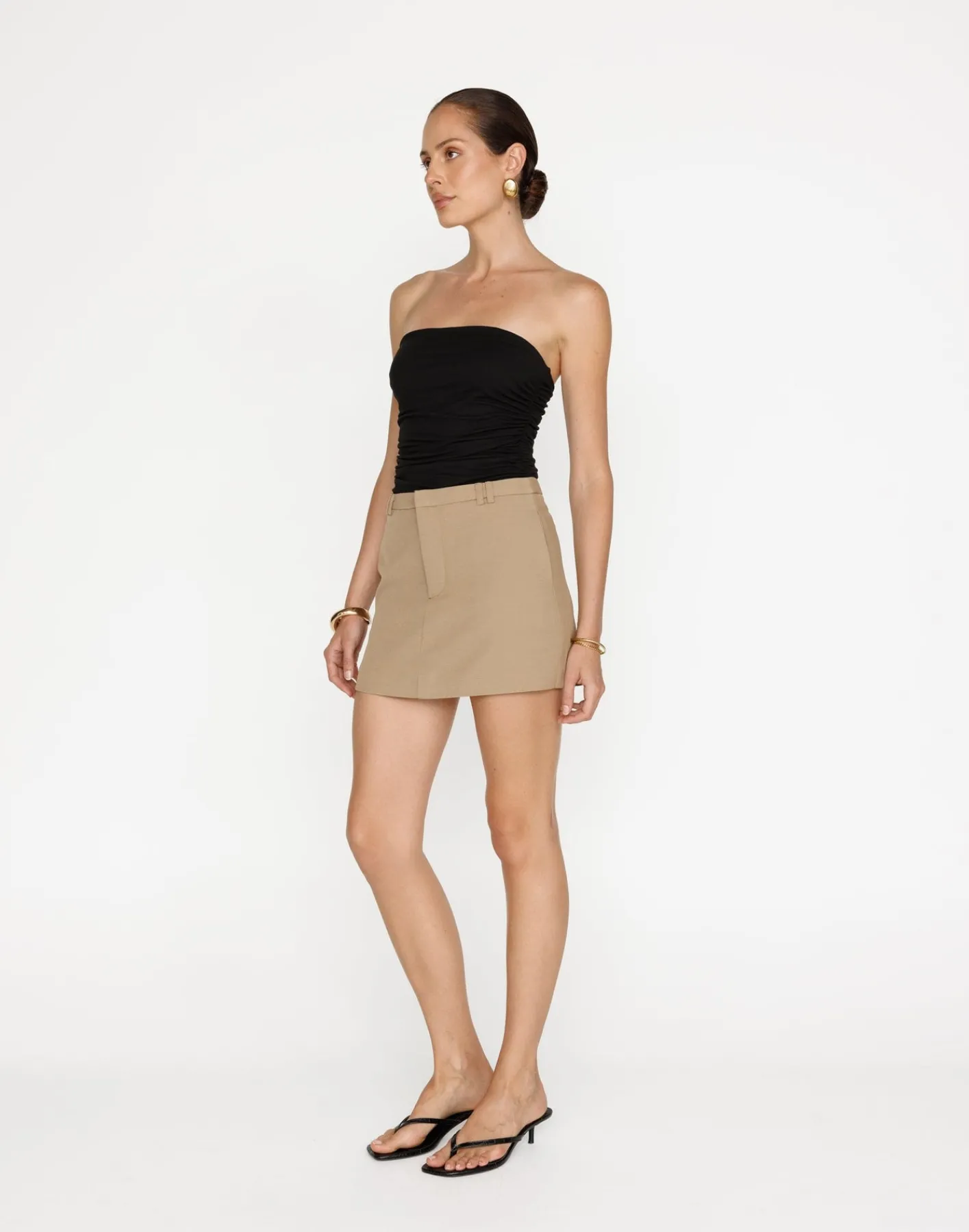 Nailah Mini Skirt (Hazelnut)*CHARCOAL Best
