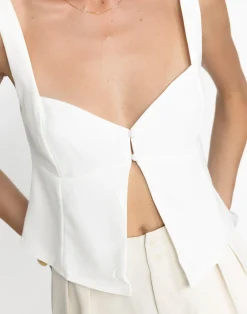 Nicole Top (White)*CHARCOAL Sale