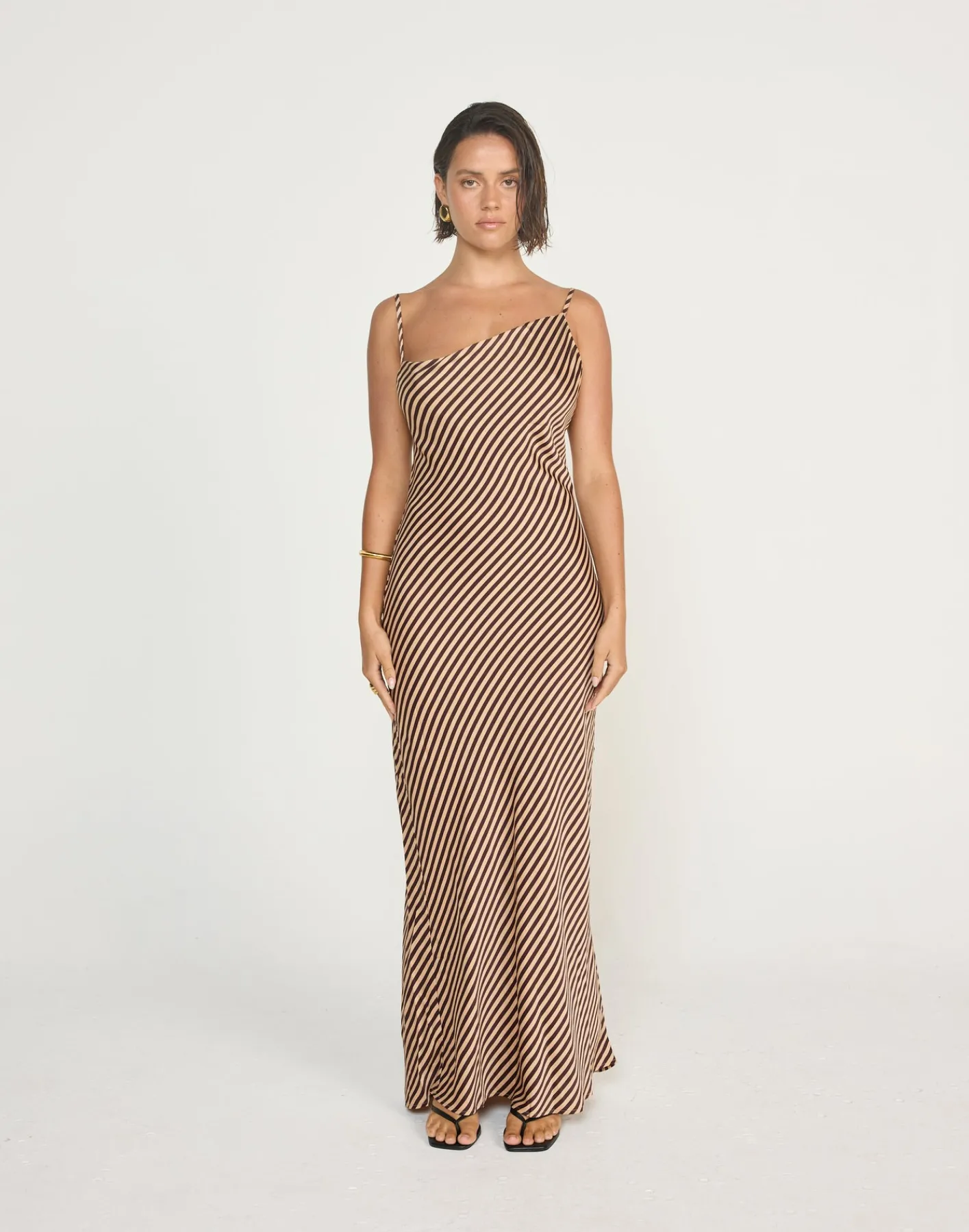 Nigella Maxi Dress (Caramel Pinstripe)*CHARCOAL Online