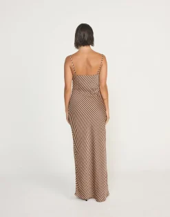 Nigella Maxi Dress (Caramel Pinstripe)*CHARCOAL Online