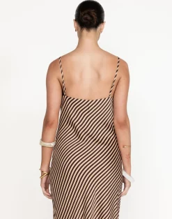 Nigella Maxi Dress (Caramel Pinstripe)*CHARCOAL Online