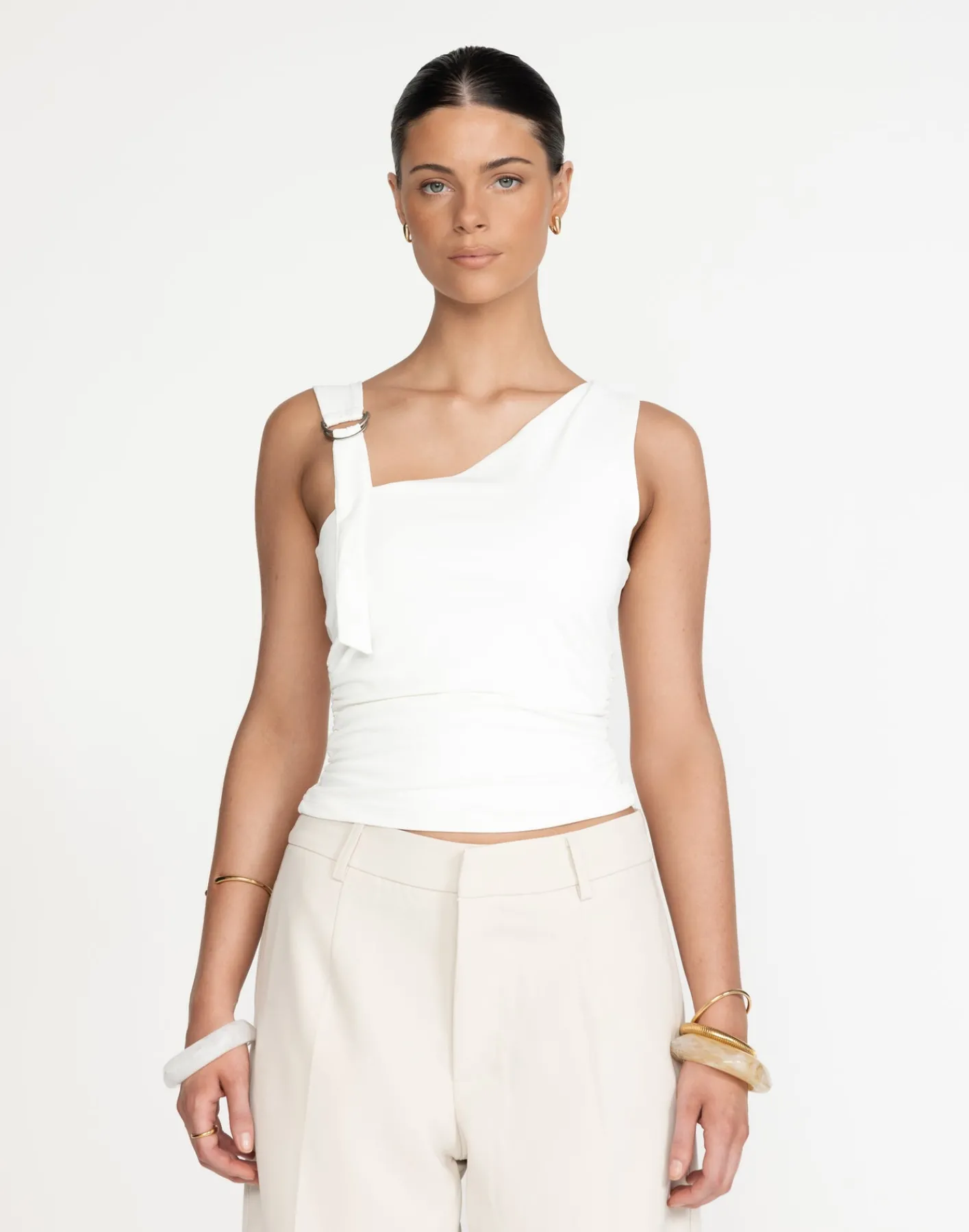 Paige Top (White)*CHARCOAL New