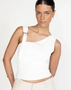 Paige Top (White)*CHARCOAL New