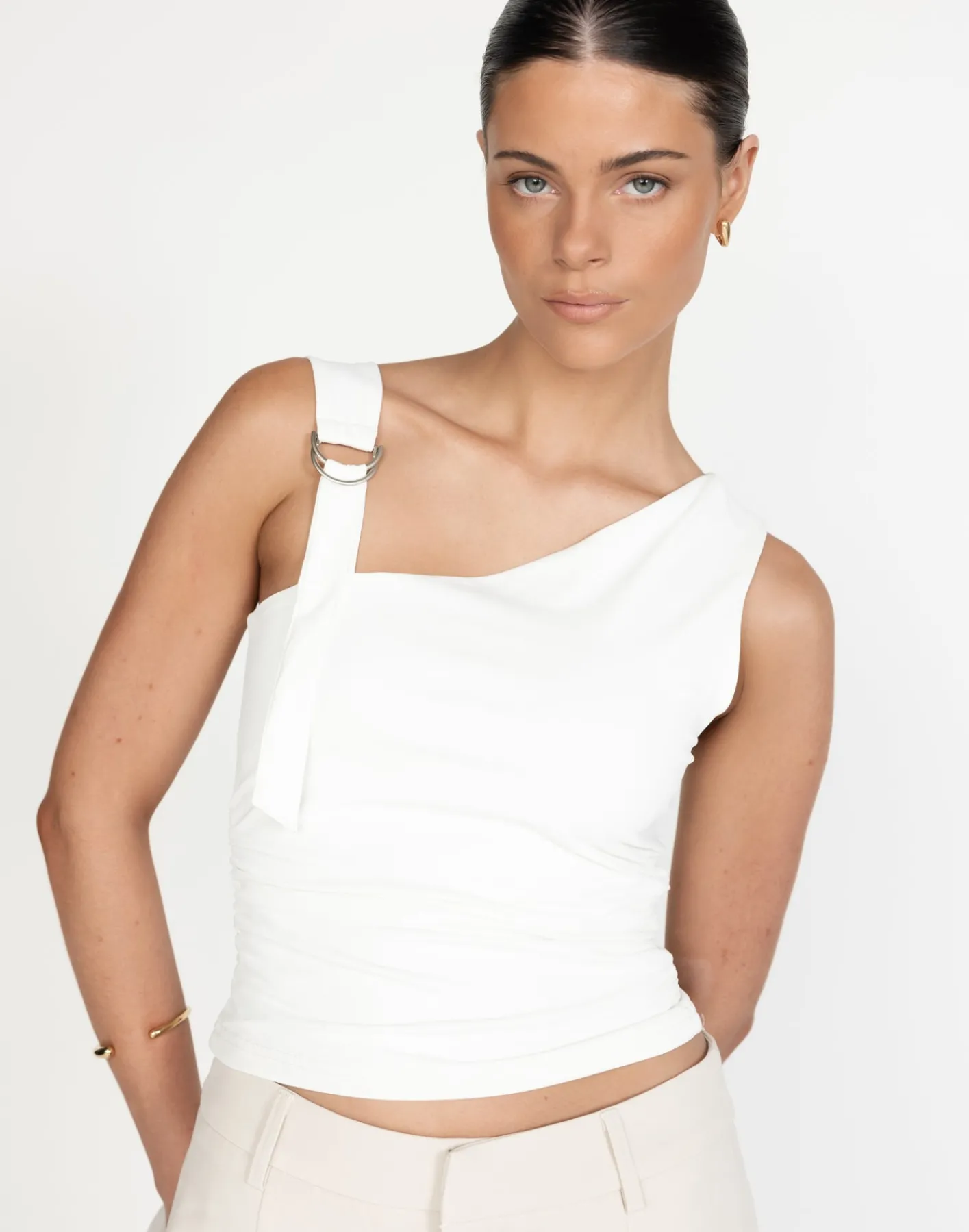 Paige Top (White)*CHARCOAL New