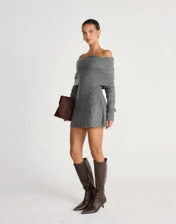 Pavati Long Sleeve Mini Dress (Slate)*CHARCOAL CLOTHING New