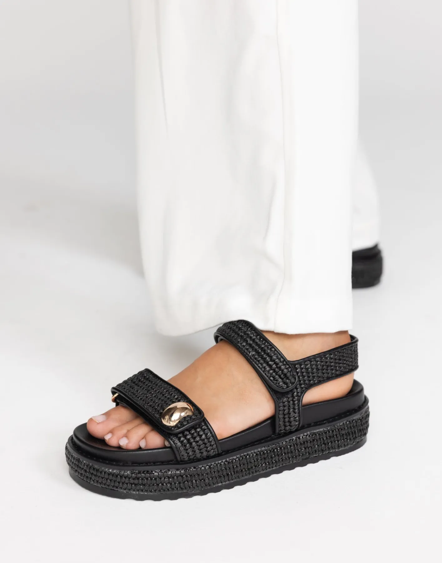 Porter Sandals (Black Raffia) - By Billini*CHARCOAL CLOTHING Hot