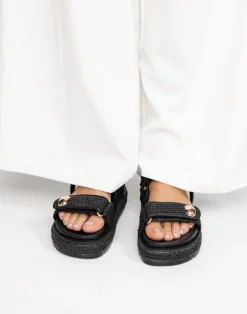 Porter Sandals (Black Raffia) - By Billini*CHARCOAL CLOTHING Online