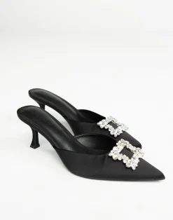 Promise Heels (Black Satin) - By*Billini Hot