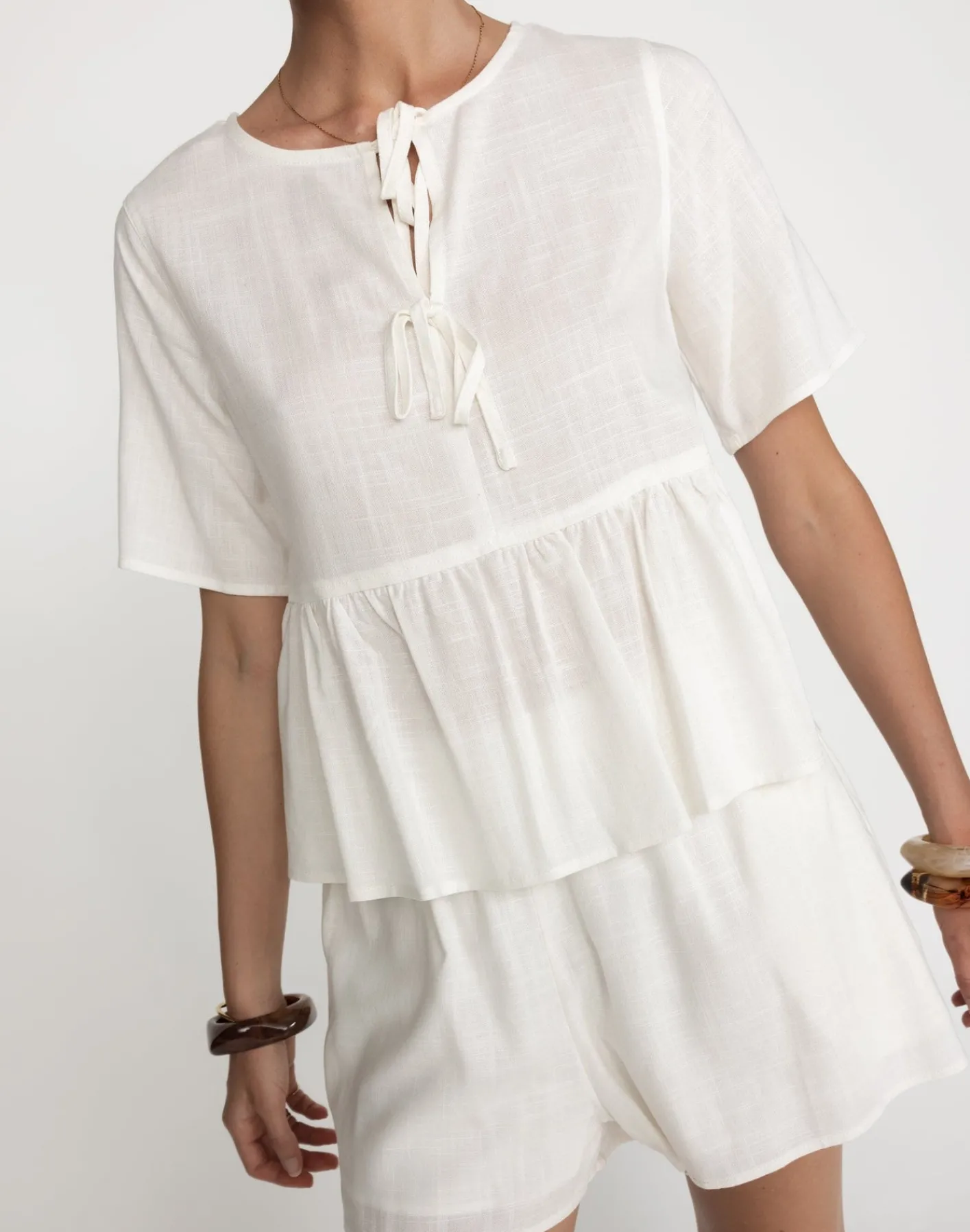 Rachel Shorts (White)*CHARCOAL Sale