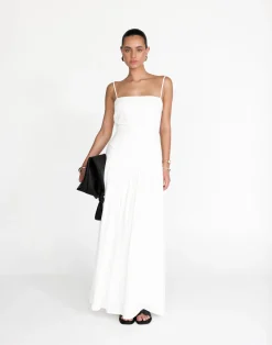 Reese Maxi Dress (White)*CHARCOAL Hot