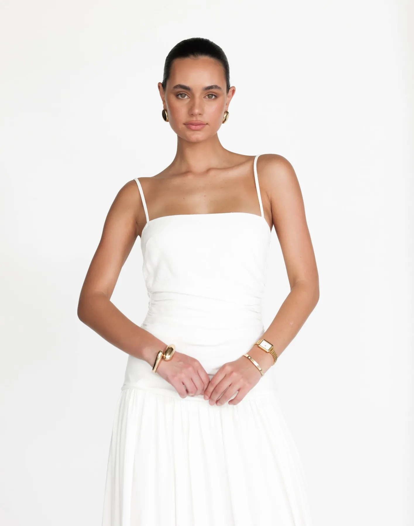 Reese Maxi Dress (White)*CHARCOAL Hot