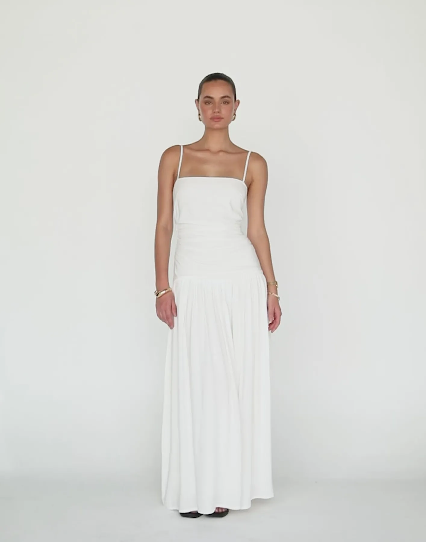 Reese Maxi Dress (White)*CHARCOAL Hot