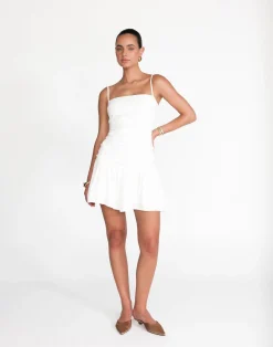 Reese Mini Dress (White)*CHARCOAL Sale