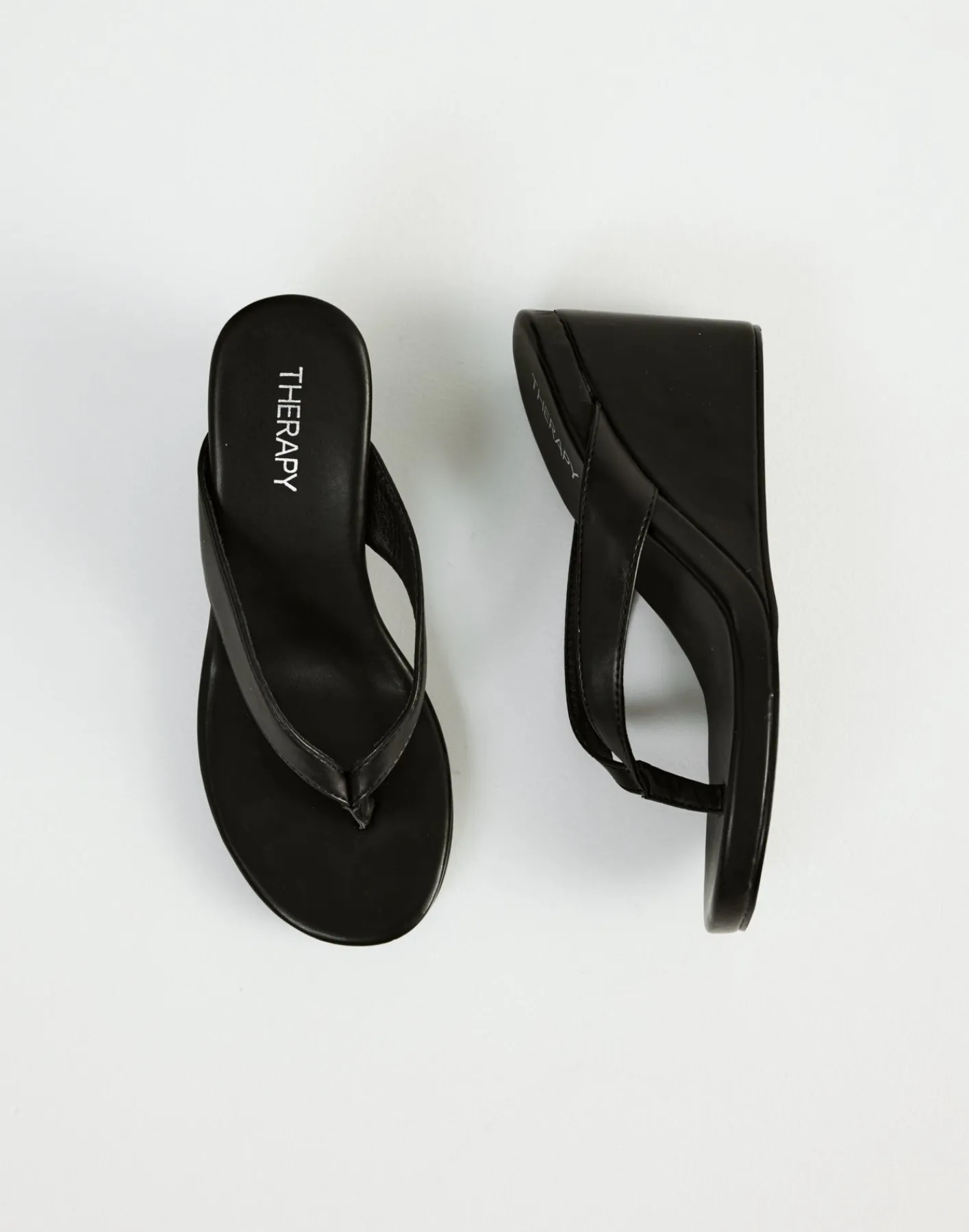 Ren Wedges (Black Smooth PU) - By*Therapy New